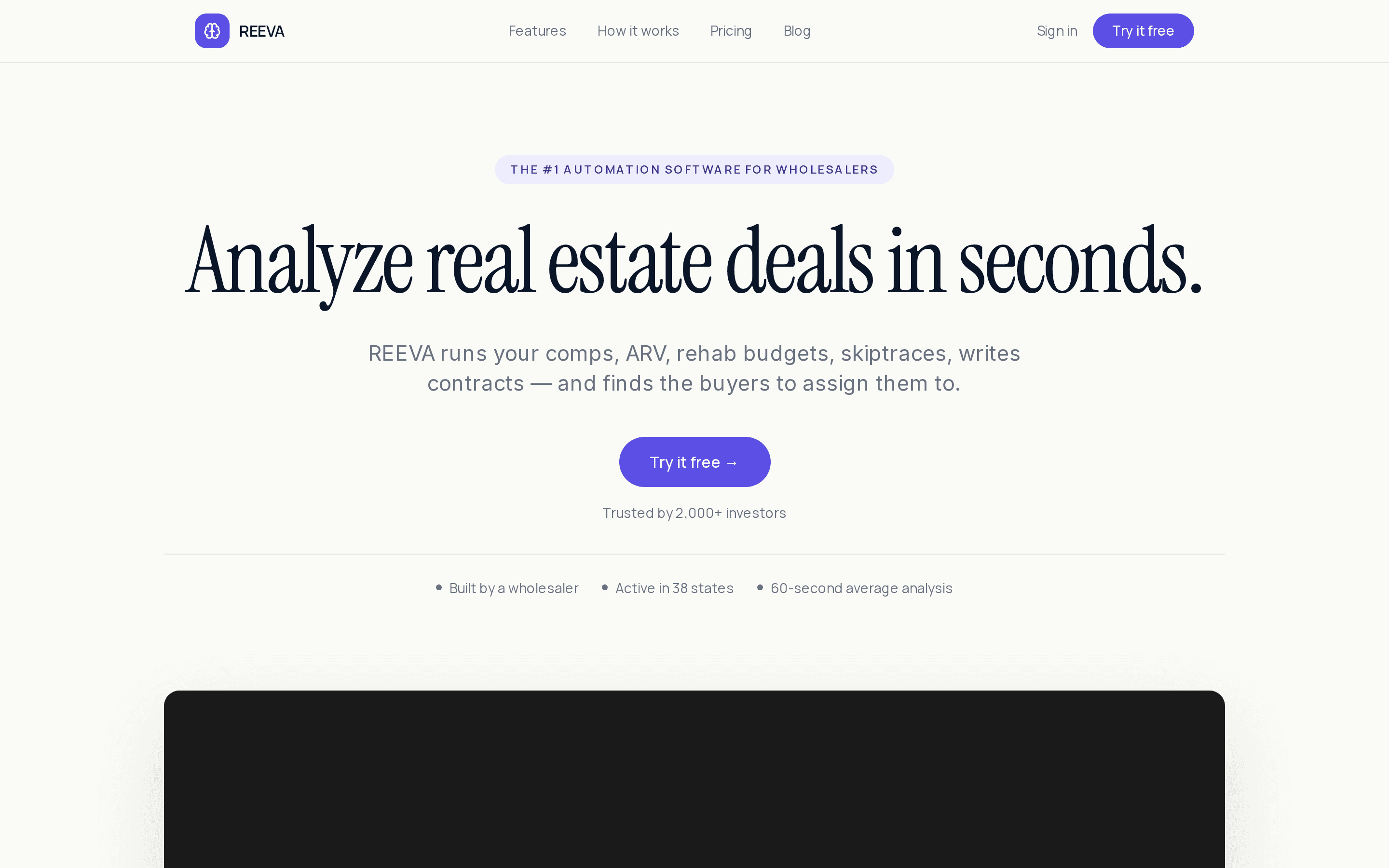 Reeva.ai dashboard showing autonomous product content generation